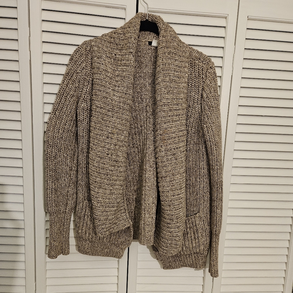 J. Crew Textured Knit Sweater in Brown and Cream